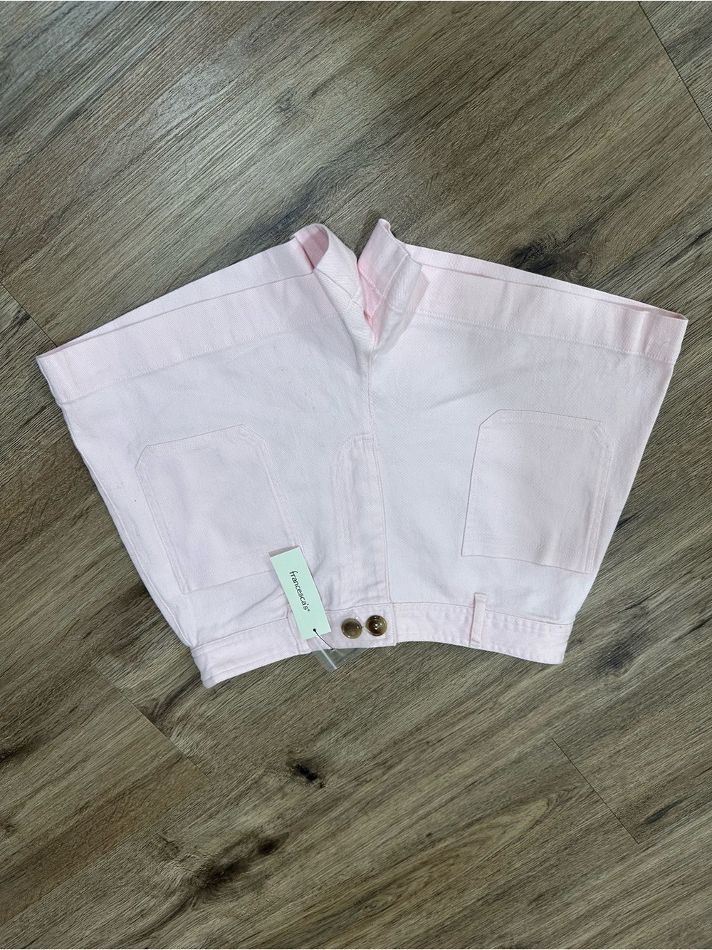 Francesca's Collections Light Pink High Waist Cotton Shorts